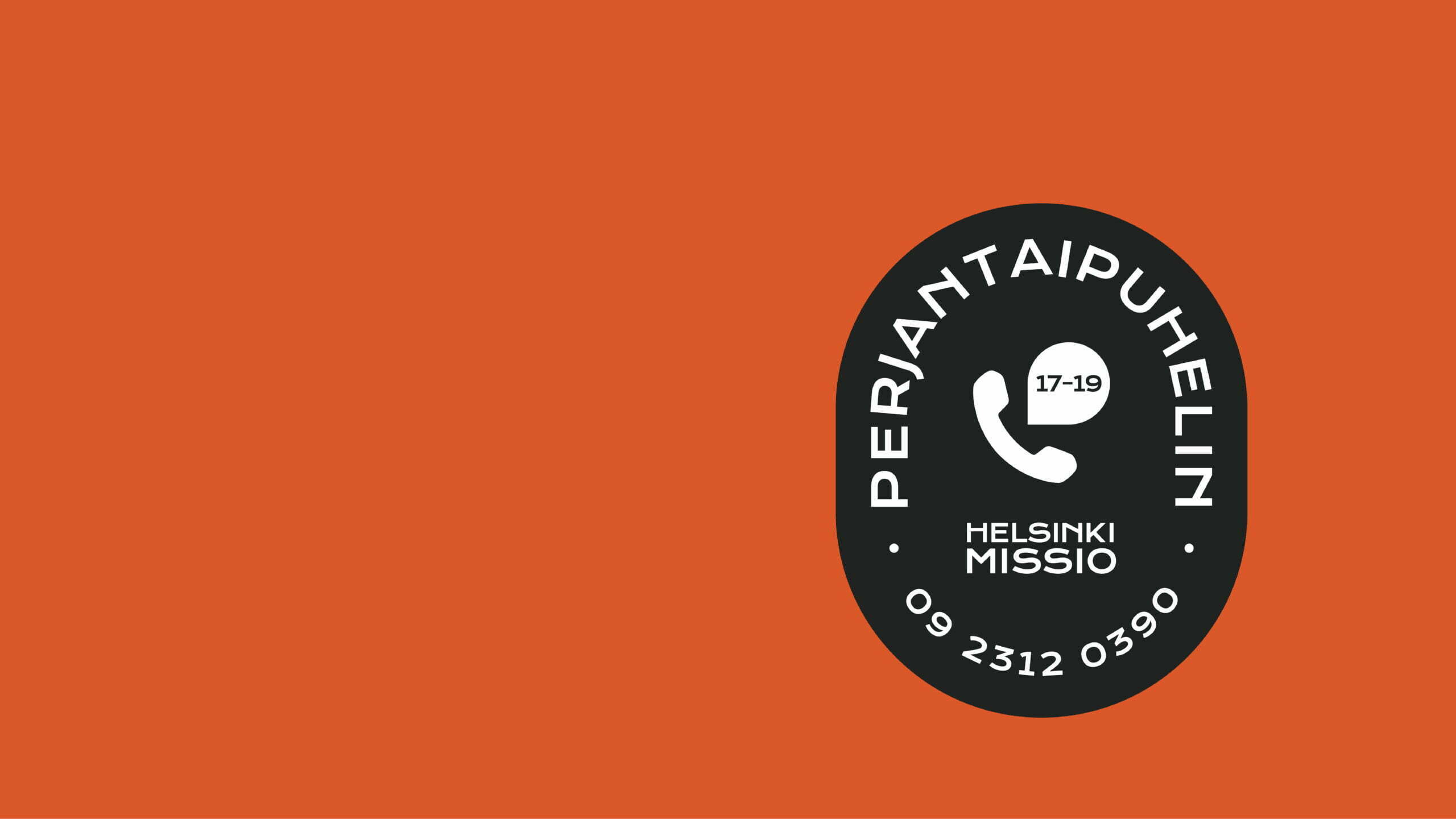 Oranssilla taustalla perjantaipuhelin -logo
